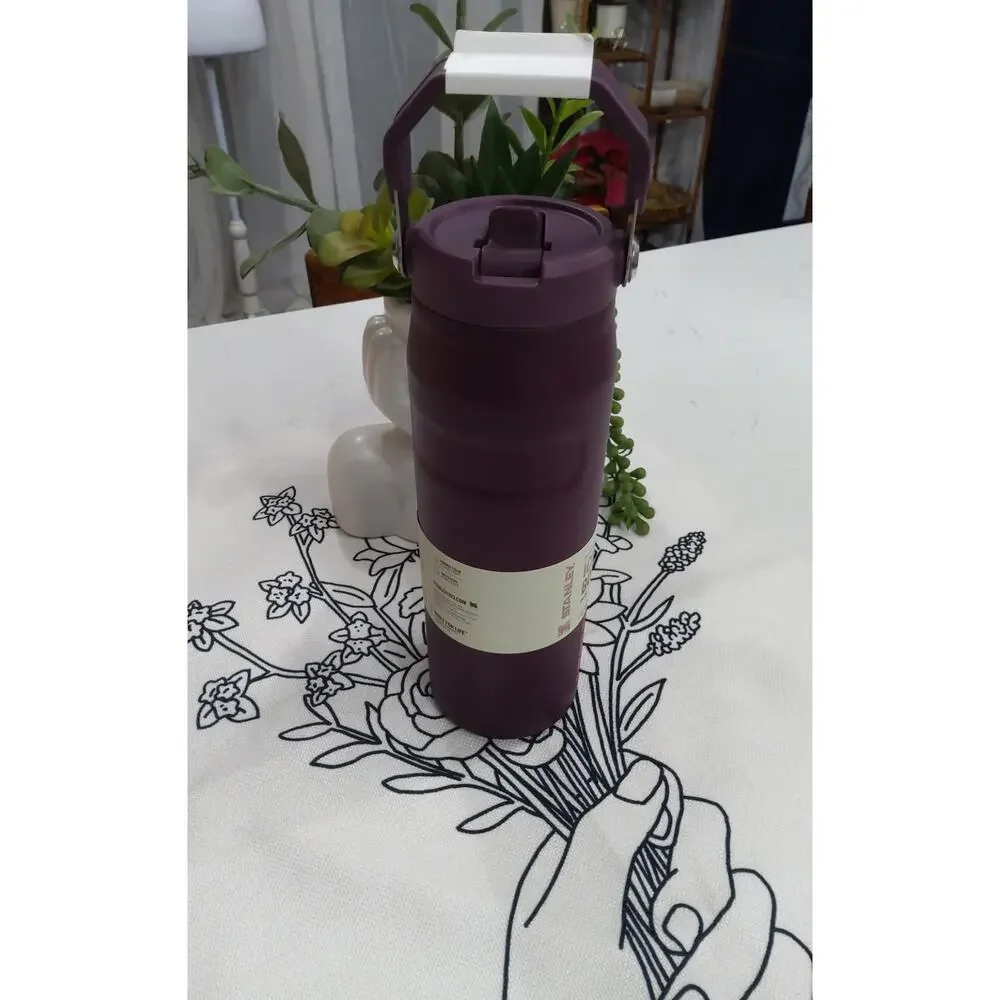 Stanley iceflow flip straw 24oz water bottle deep purple carrying handle active - Picture 3 of 5